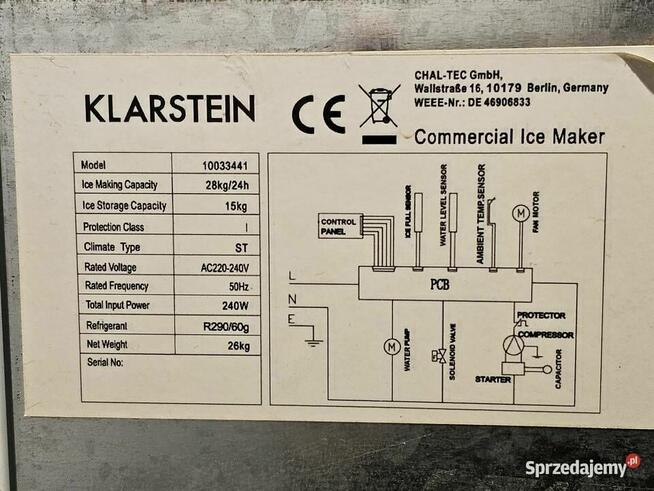 Kostkarka klarstein 28kg lodu na dobe