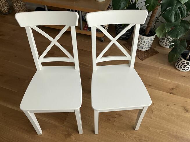 IKEA INGOLF 2 krzesła drewniane w kolorze BIAŁYM