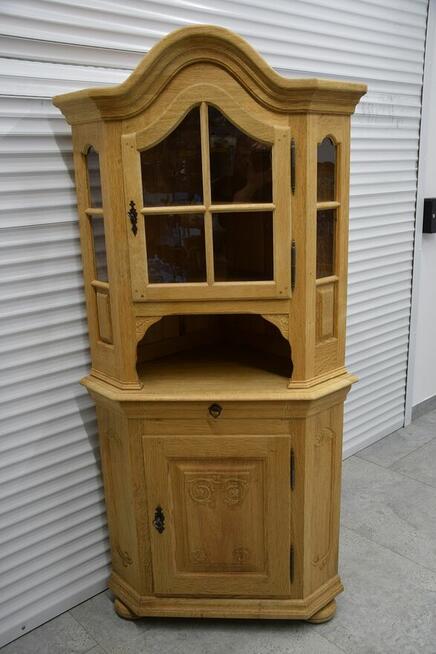 witryna narożna z drewna dębowego - jak nowa