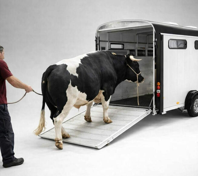 Przyczepa do przewozu bydła krów owiec cieląt cielaków