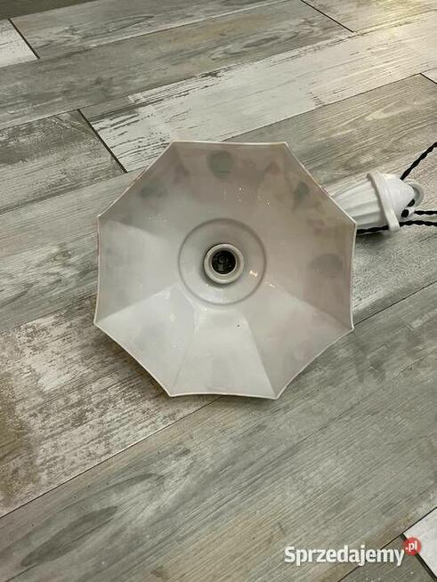 Stara lampa wisząca kuchenna z przeciwwagą porcelanową