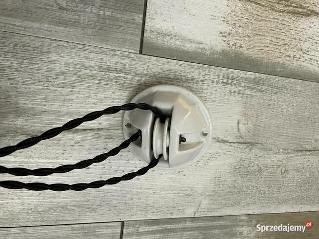 Stara lampa wisząca kuchenna z przeciwwagą porcelanową