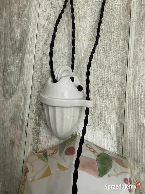 Stara lampa wisząca kuchenna z przeciwwagą porcelanową
