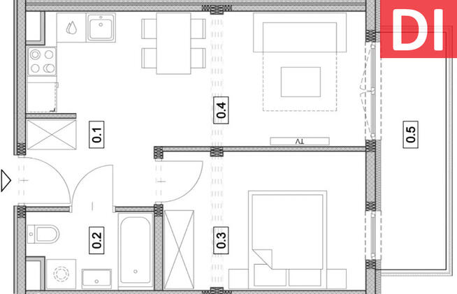 NOWE > wykończone pod klucz > 34,69 m2 > 2 POKOJE