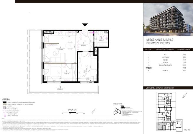 APARTAMENT 3 POKOJOWY-60 m2