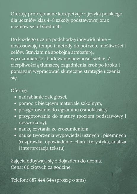 Korepetycje - język polski