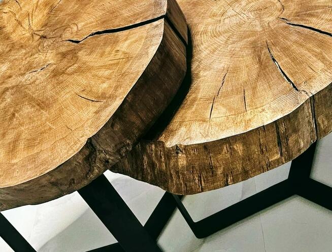 Stolik kawowy z plastra dębu