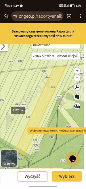 Działka rolna inwestycyjna na sprzedaż Brudzowice