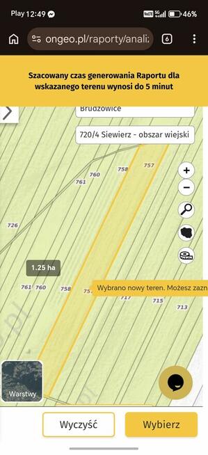 Działka rolna inwestycyjna na sprzedaż Brudzowice