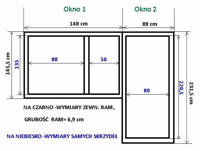 Okna drewniane SOKÓŁKA dwuszybowe +drzwi balkonowe