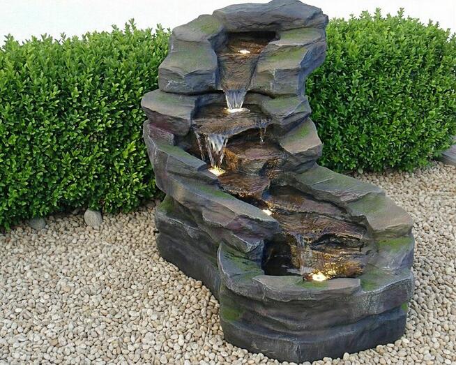 FONTANNA OGRODOWA KASKADA - DEKORACJA ! 135 cm ! oświetl