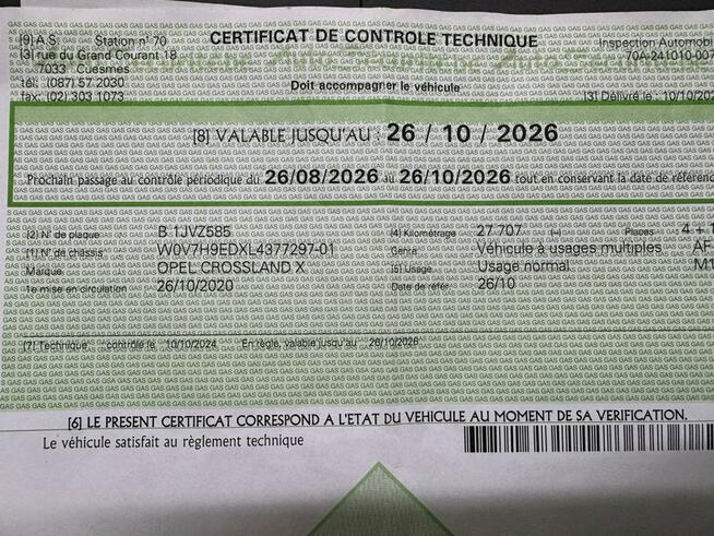 Opel Crossland X Pisemna Gwarancja 12 miesięcy