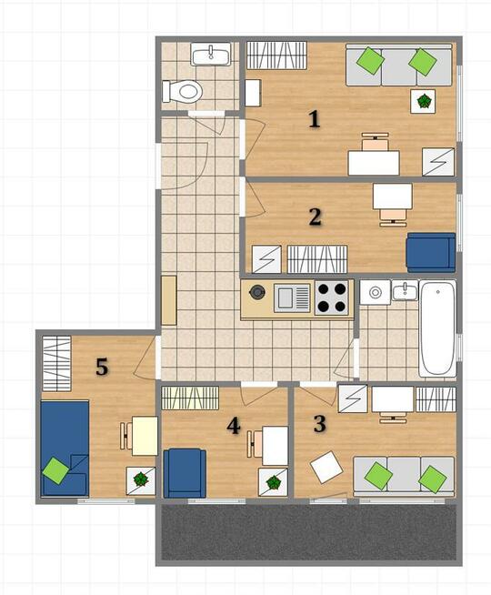 Łokietka 55, Krowod. - Łobzów, pokój z balkonem