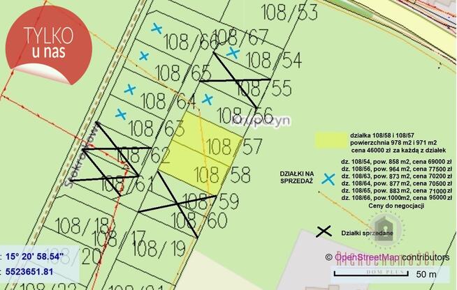 Działka numer 108/57 w Deszcznie, 47,37 zł/m2
