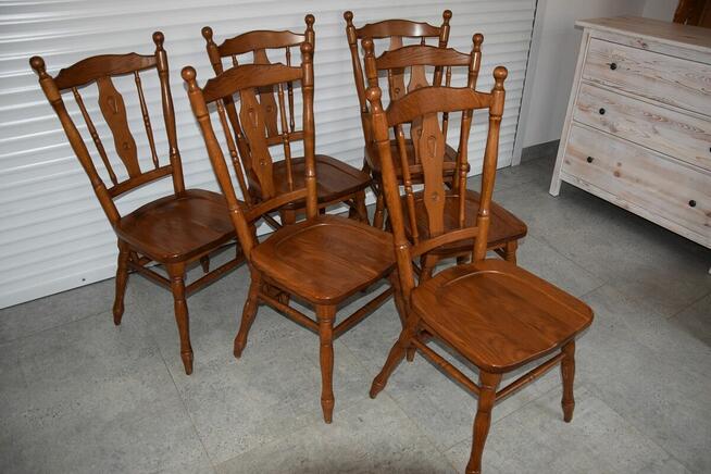 krzesła dębowe 6 sztuk - jak nowe