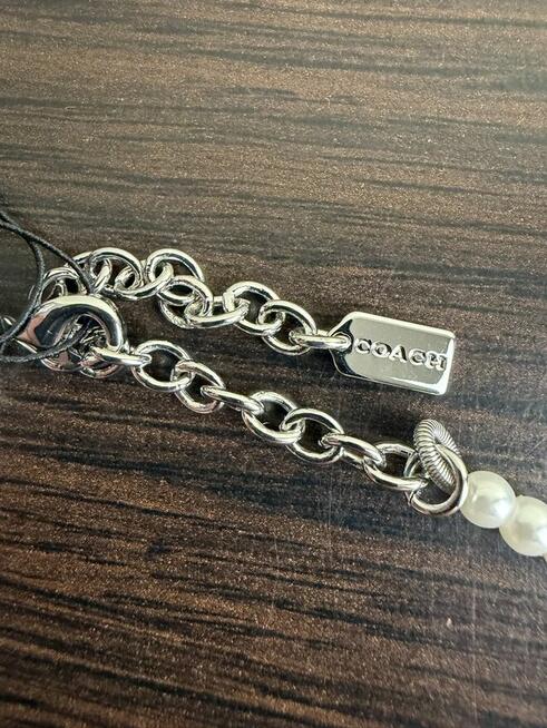 Naszyjnik damski Coach Stone Heart Pearl Choker Necklace