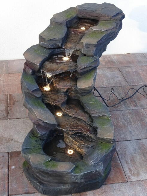 FONTANNA OGRODOWA KASKADA - DEKORACJA ! 135 cm ! oświetl