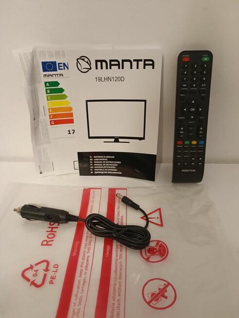 19 Cali Telewizor LED HD DVB-T2 HEVC + Kabel HDMI + Upominek