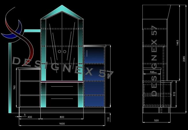Dokumentacja techniczna w Autocadzie (meble, wnetrza, mechan
