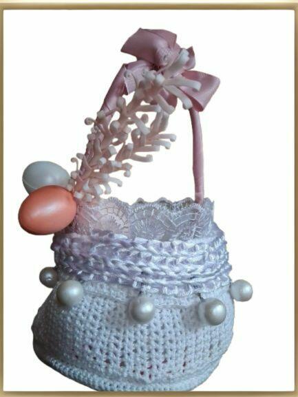Koszyk wielkanocny handmade 22x 10 x 12 cm