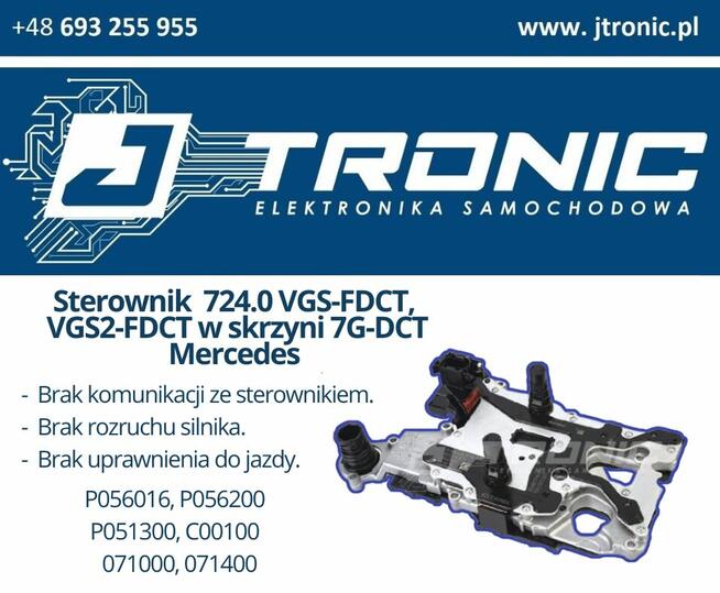 Naprawa sterownika Mercedes F-DCT (7G-DCT) P056016, P0562
