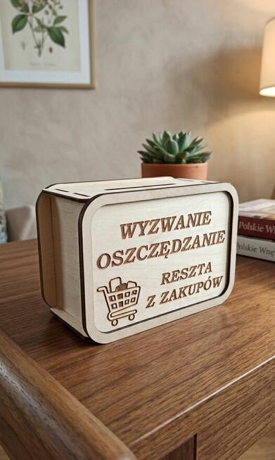 Drewniana Skarbonka - Wyzwanie Oszczędzanie - Skarbonka Wykr