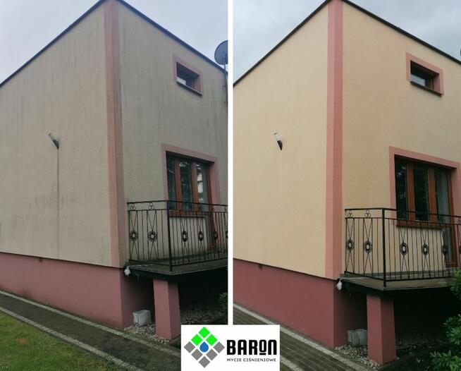 Mycie kostki brukowej, elewacji i dachów