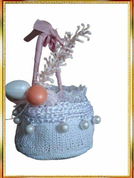Koszyk wielkanocny handmade 22x 10 x 12 cm