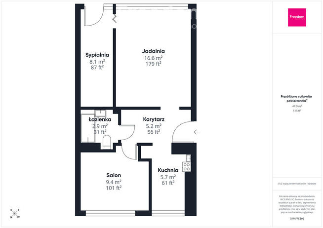 Słoneczne mieszkanie balkon i widok na góry