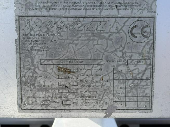 Nissan Cabstar Zwyżka Podnośnik Koszowy Multitel MJ 201 Wysokość Podnoszenia 20m P7