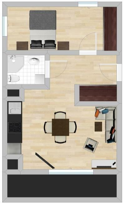 Nadmorski Dwór 34A, 2 pokoje z miejscem w garażu