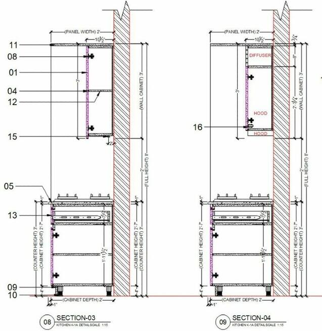 Dokumentacja techniczna w Autocadzie (meble, wnetrza, mechan