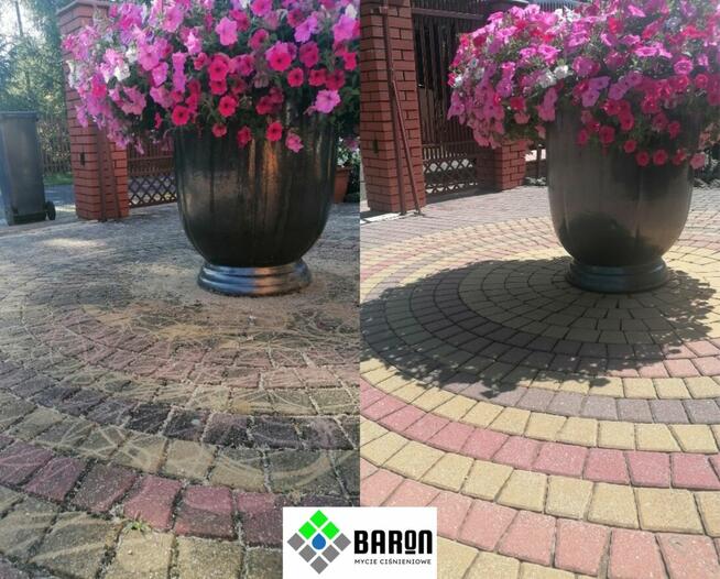 Mycie kostki brukowej, elewacji i dachów