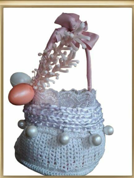 Koszyk wielkanocny handmade 22x 10 x 12 cm