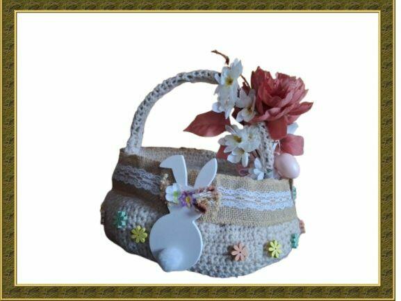 Koszyk wielkanocny, duży,handmade 27 x 10 x 22 cm
