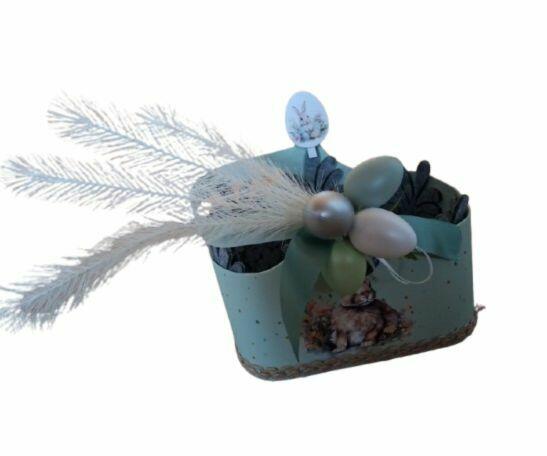 Koszyk wielkanocny, kartonowy 22 x 16 x 20 cm