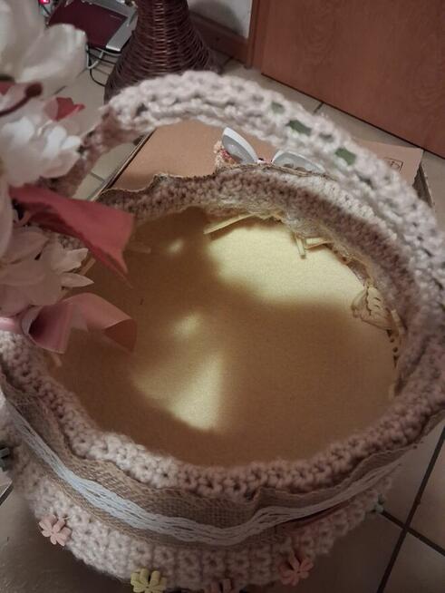 Koszyk wielkanocny, duży,handmade 27 x 10 x 22 cm