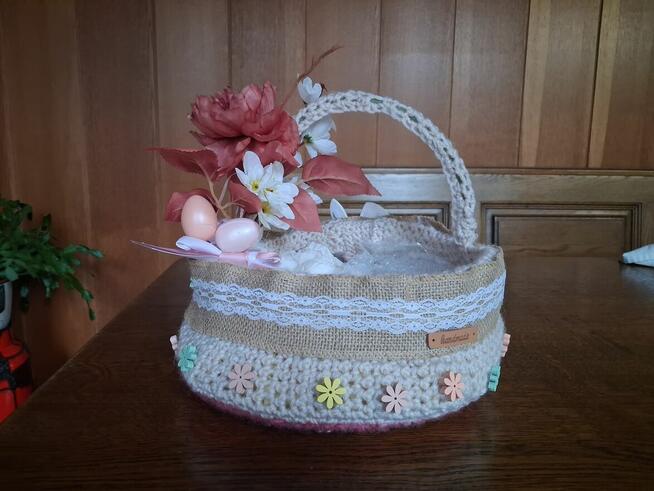 Koszyk wielkanocny, duży,handmade 27 x 10 x 22 cm