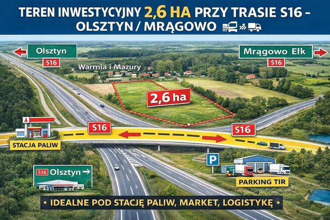 Grunt inwestycyjny przy trasie S16 – ogromny potencjał bizne