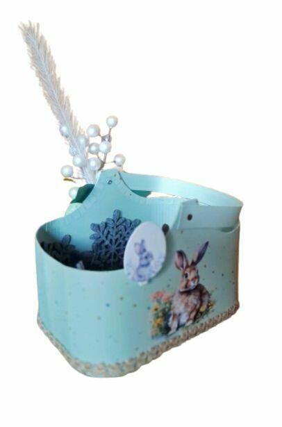 Koszyk wielkanocny, kartonowy 22 x 16 x 20 cm