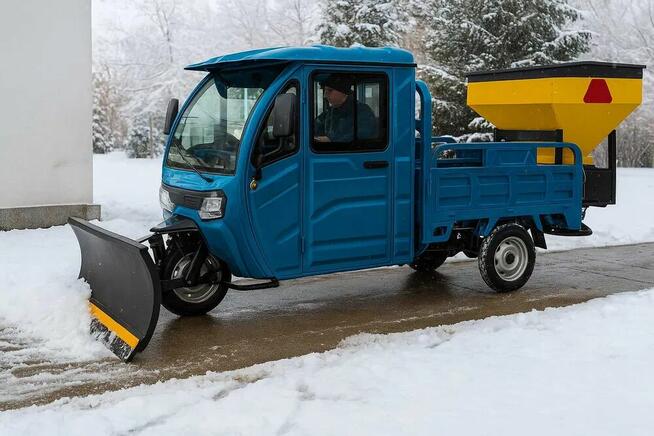 Użytkowy Elektryczny trójkołowiec wozidło z kabiną! BEZ PRAW