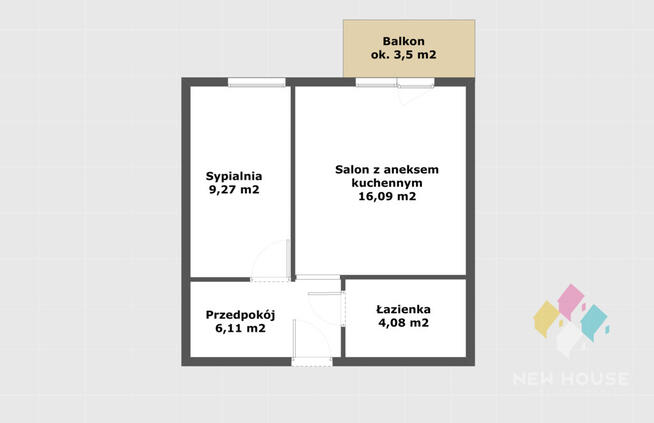 35,55 m2, Stawigudzka, 2 pokoje, parking, balkon