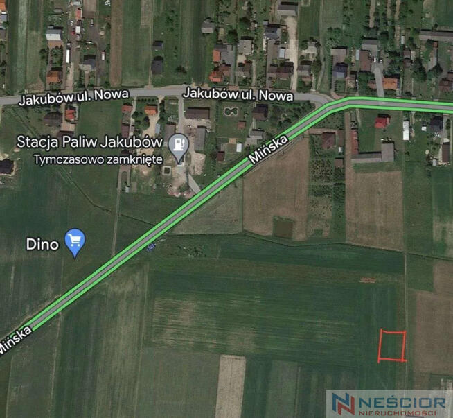 Działka 1063 m2 z WZ Jakubów