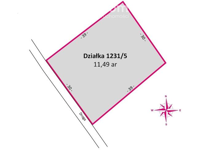 Działka 11,49 ar z WZ, mediami ul. Rodziny Kąkolów