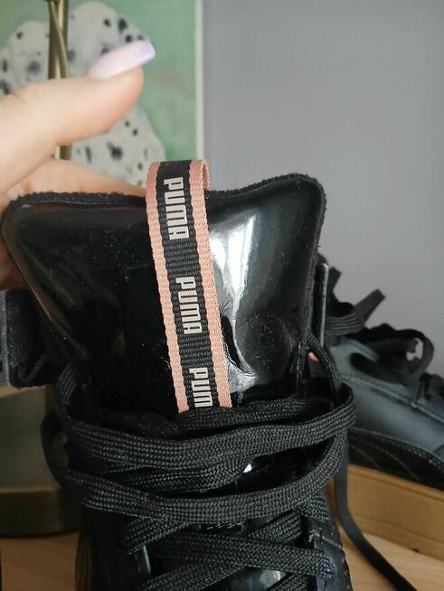 Puma Karmen Rebelle Mid WTR z brązową, platformową podeszwa