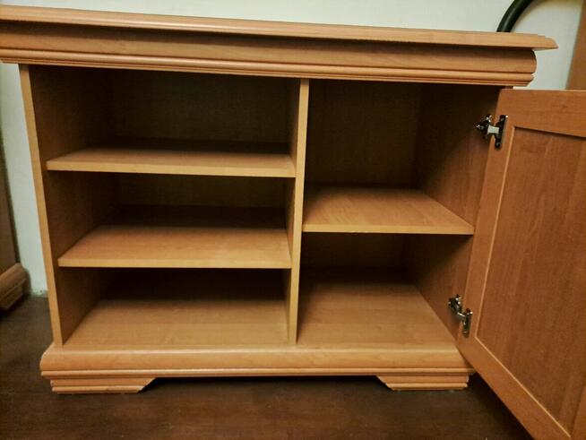 Komoda, szafka tv, szafka nocna i słupek- zestaw