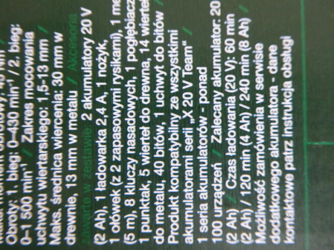 PARKSIDE PABS 20-Li G8 z 2aku 4Ah i 2Ah, ład 2,4A + 75 akces