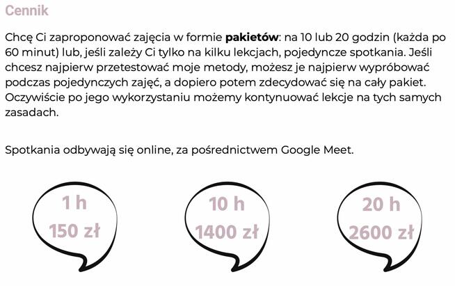 Angielski z Poliglotką - zajęcia indywidualne, lekcje