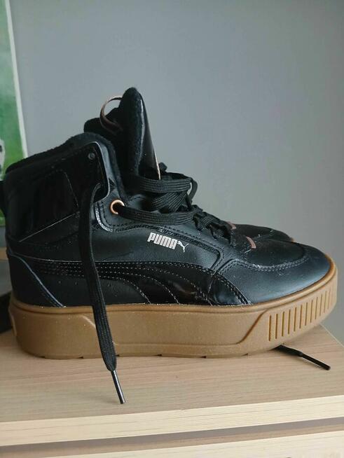 Puma Karmen Rebelle Mid WTR z brązową, platformową podeszwa