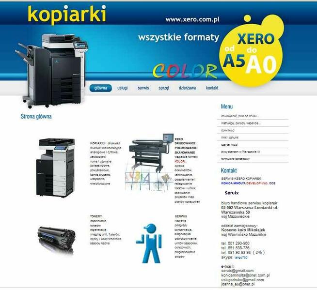 Naprawa ksero kopiarki drukarki Konica Minolta Ineo i innych